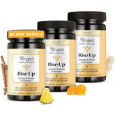 Winged Wellness Rise Up bottle front showing label for daily energy