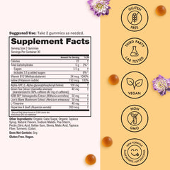Front packaging of Winged Wellness Rise Up highlighting vegan, gluten-free formulation