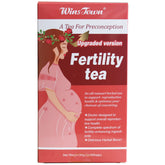 Wins Town Fertility Tea packaging with travel-friendly foil pouch to preserve freshness.
