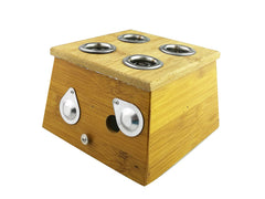 Winterworm Bamboo Four Hole Box front view with compact, easy-to-place design