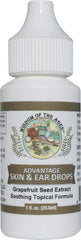 Wisdom of the Ages Advantage Skin & Ear Drops bottle front for topical relief.
