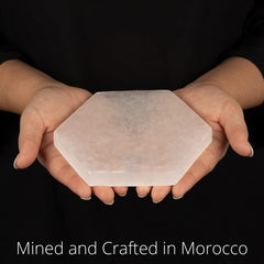 Wish Well selenite plate closeup showing natural texture, perfect for energy cleansing rituals.