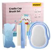 Wishbird baby cradle cap brush with soft bristles for gentle flakes removal.