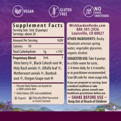 Close-up of WishGarden Cycle Vitality I tincture for quick absorption.
