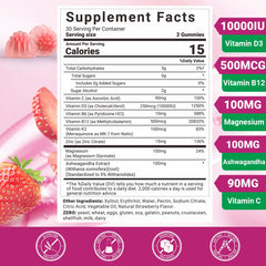 Close-up of Wiszeen D3 B12 gummies serving suggests convenient daily intake