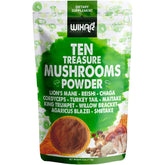 Wixar Naturals Ten Treasure Mushrooms Powder bottle for convenient daily use.