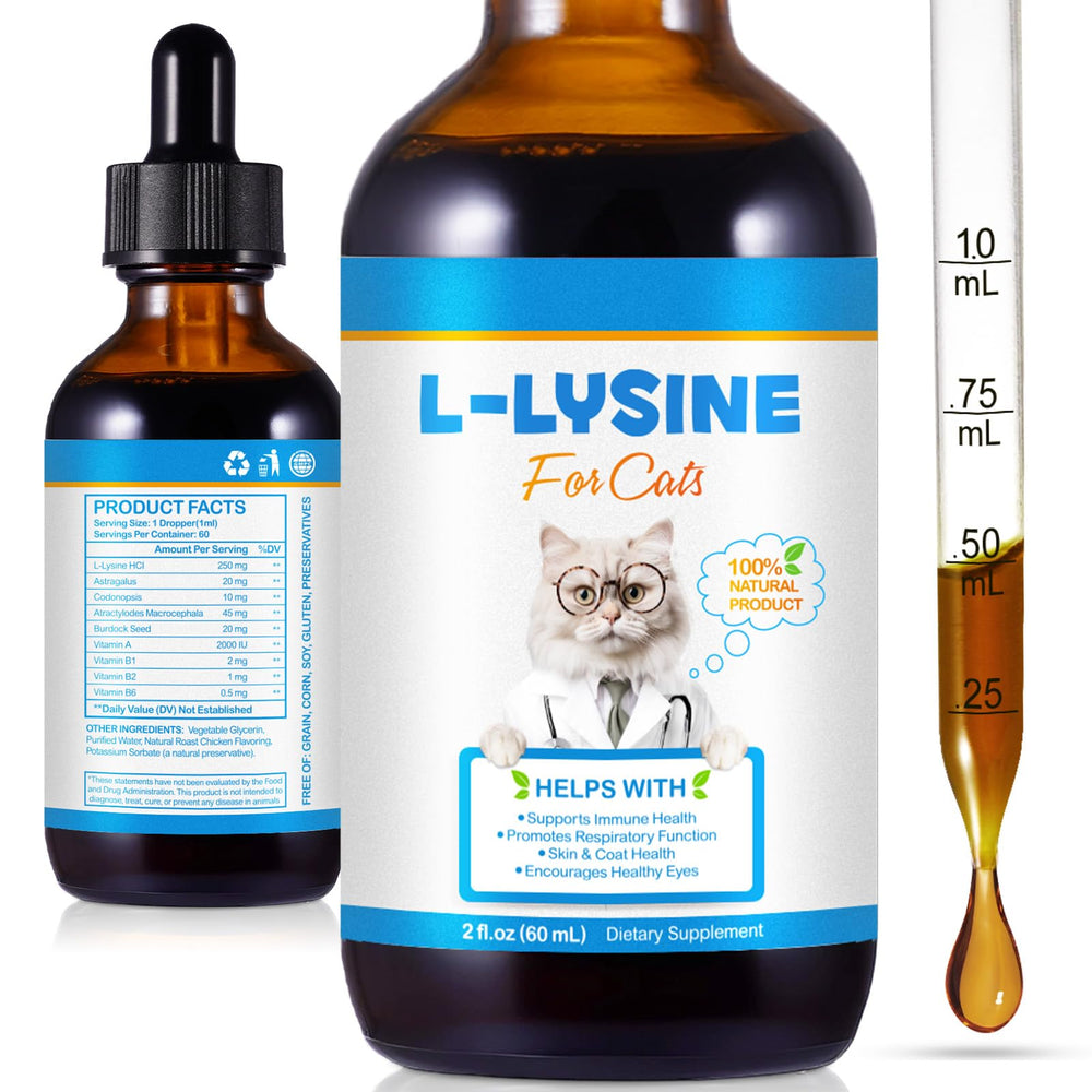 WLCTJIAYOU L-Lysine for Cats 60ml bottle supports daily immune health.