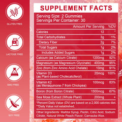 WOGORGT gummies closeup shows vibrant peach-flavored chews for daily mineral intake.