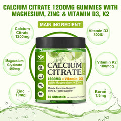 WOGORGT bottle label highlights 1200mg calcium citrate per serving