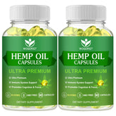 WOGORGT hemp oil capsules bottle front showing premium omega nutrients for daily wellness.