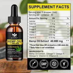 WOGORGT hemp oil bottle pour showing easy dosing for relaxation.