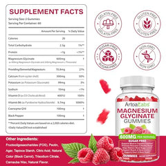 WOJBALMN Magnesium Glycinate Gummies close-up shows juicy raspberry bites aiding relaxation