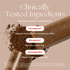 Close view of Womaness label highlighting hormone-free formula.