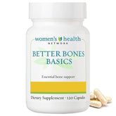 Women's Health Network Better Bones Basics calcium bottle pour supports bone health and mineral balance.