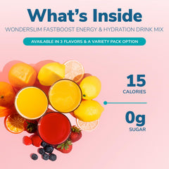 WonderSlim Fast Boost orange packets ready for on-the-go hydration