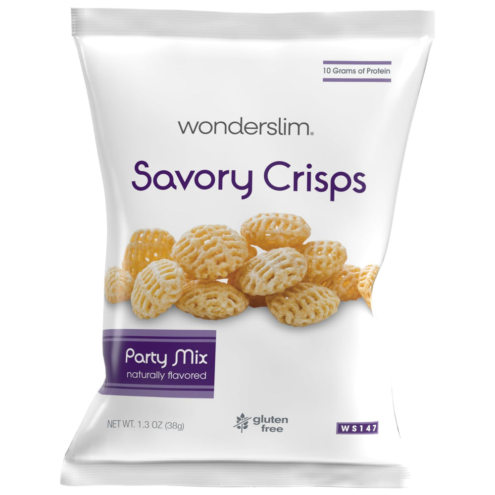 WonderSlim protein snack chips bag close-up highlighting crispy bites for on-the-go energy