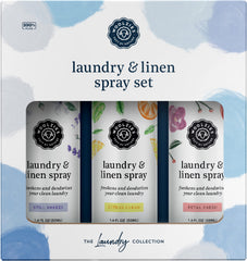 Woolzies Still Breeze linen spray bottle refreshing sheets and pillows.