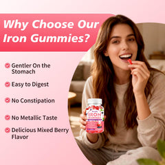 Wordln Iron Gummies nutrition facts emphasize folate, B12, and vitamin C benefits.