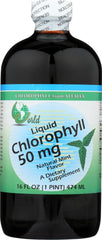 World Organic Liquid Chlorophyll Mint bottle shows mint flavor and daily-use benefits.