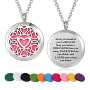 WPFdesign diffuser necklace pendant closeup, 30mm locket for portable aromatherapy on the go