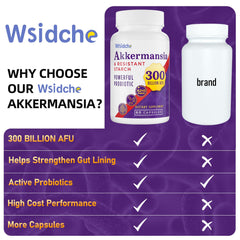 Wsidche Akkermansia nutrition facts emphasize high potency and purity.