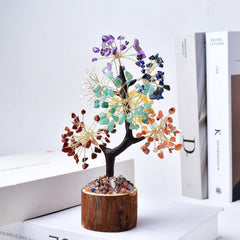 WUYOUSHI crystal tree displayed on desk or nightstand enhances ambient energy