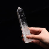 WUYOUSHI large clear quartz tower spire for energy focus and meditation.