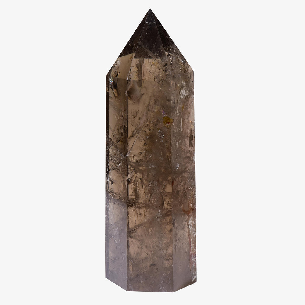 WUYOUSHI smoky quartz crystal tower full view for meditation and decor