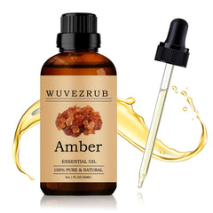 Wuvezrub Amber Essential Oil bottle highlights pure aroma for diffusers