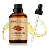 Wuvezrub Cinnamon Essential Oil bottle ideal for calming aromatherapy sessions.