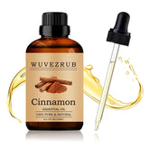 Wuvezrub Cinnamon Essential Oil bottle with pour spout for easy aroma diffusion.