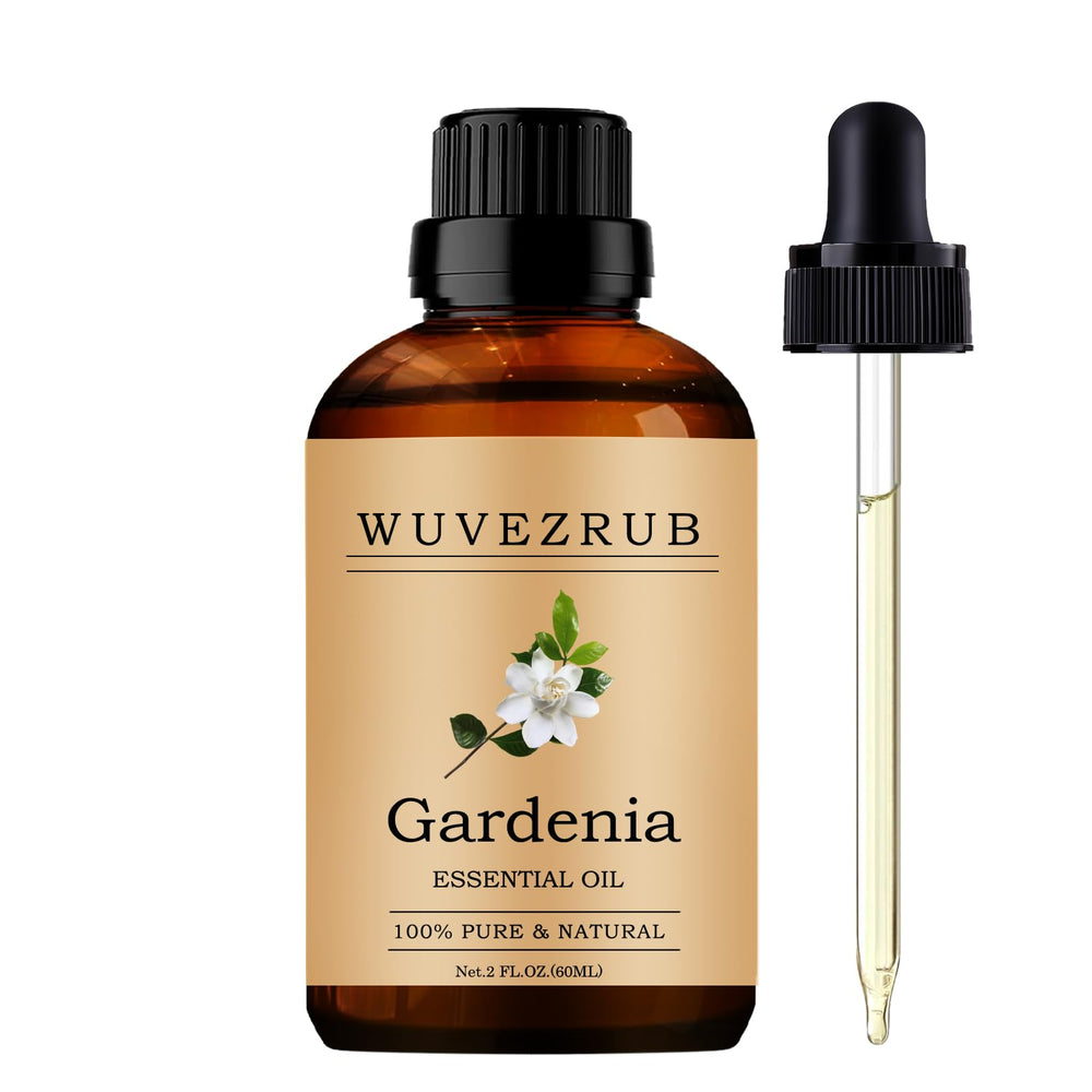 Wuvezrub Gardenia bottle front view, pure essential oil for aromatherapy and diffuse use.