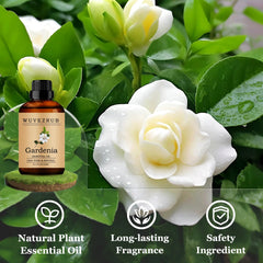 Gardenia oil from Wuvezrub enhances candles with a fresh floral note.