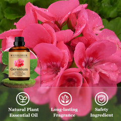 Wuvezrub Geranium essential oil added to candles for subtle fragrance.