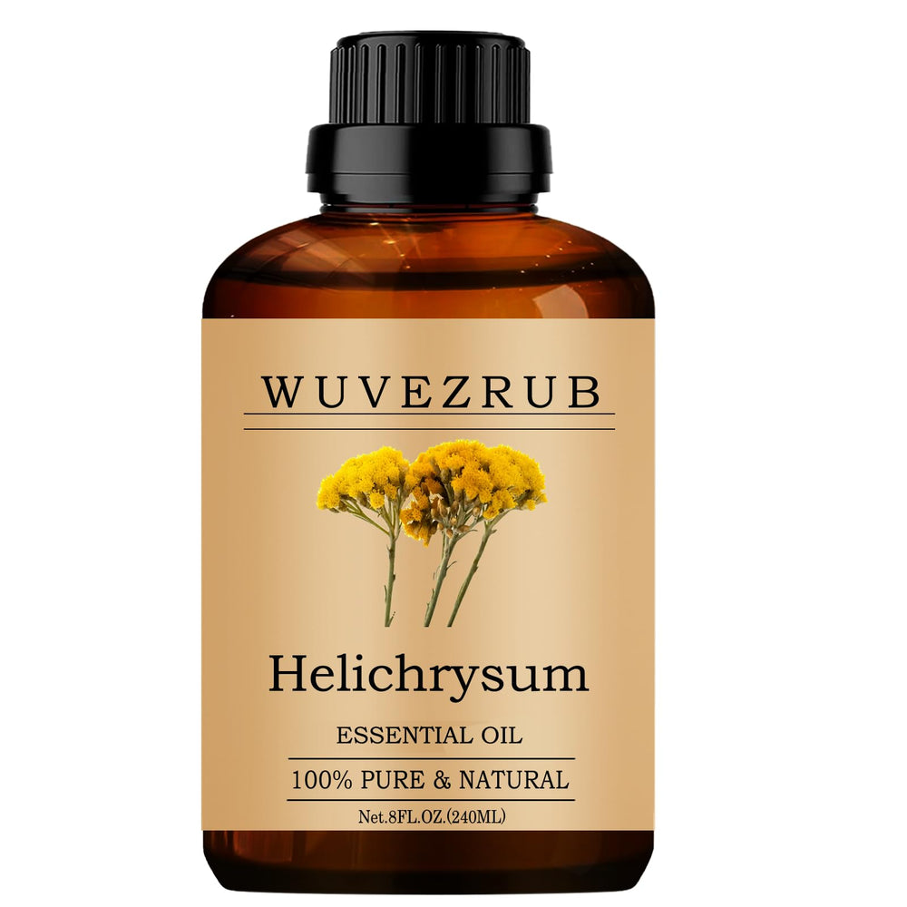 Wuvezrub Helichrysum oil bottle for pure aromatherapy and diffuser use.