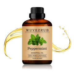 Wuvezrub Peppermint Oil 240ml bottle with dropper for easy aromatherapy use.