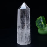 WuYoushi large clear quartz tower with spire for focused meditation energy.