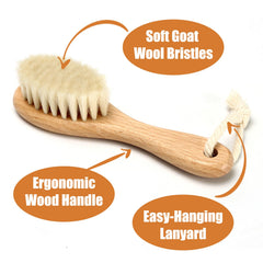 WXA soft goat bristle brush enables gentle scalp massage