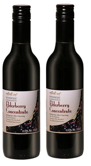 Wyldewood Elderberry concentrate bottle pour, easy to add to daily drinks.