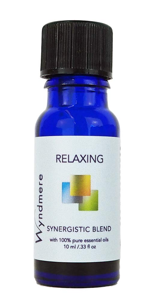 Wyndmere Naturals Relaxing Blend bottle ready to diffuse a calming atmosphere.