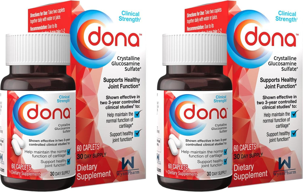 WynnPharm Dona bottle front view showing crystalline glucosamine capsules for joint care