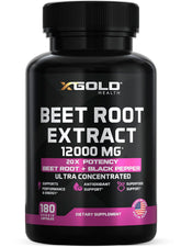 X Gold Health Beet Root bottle showing high-nitrate energy-supporting formula.