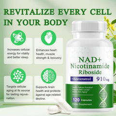 Xaarty NAD supplement label detail shows quality ingredients and dosage information.