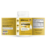 Xcentials Vitamin D3 K2 bottle showcasing 60 vegan capsules for bone and heart support