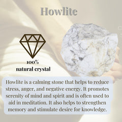 XIANNVXI Howlite raw crystal, 1.8-2.2 inch, creates serene desk focal point.