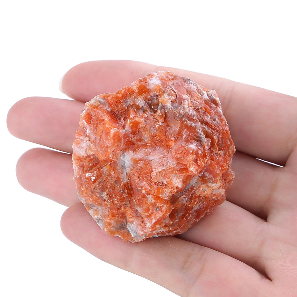 XIANNVXI Sunstone raw crystal close-up highlights natural patterns for decor and ambience.