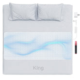 XKETA grounding mat on a king bed showing a calm sleep setup with grounding potential
