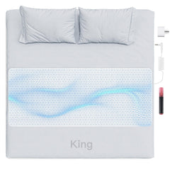 XKETA grounding mat on a king bed showing a calm sleep setup with grounding potential