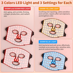 XMZXMZ red light mask uses 850nm and 660nm wavelengths for consistent skin tone.