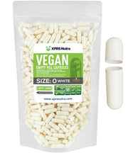 XPRS Nutra Size 0 empty capsules, clear shells for precise DIY supplement filling.